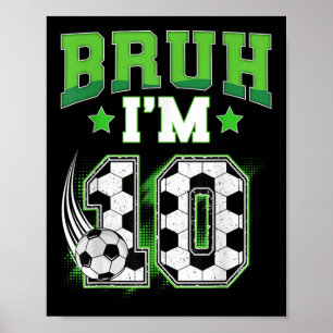 Poster Garoto de 10 anos de idade fazendo aniversário Fut