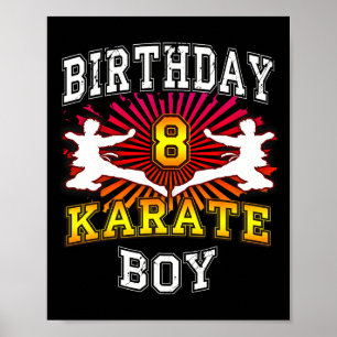 Poster Garoto de Aniversário do 8º aniversário - Karate, 