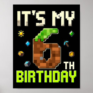Poster Garoto de Aniversário Engraçado É Meu 6º Aniversár