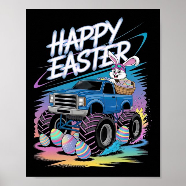 Poster Garoto de Ovos de Páscoa de Caminhão Monstro de Ra (Frente)