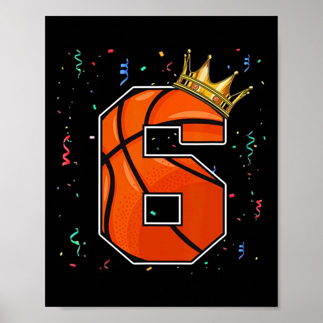 Poster Garoto Grande Número 6 Anos De Basquete De Anivers (Frente)
