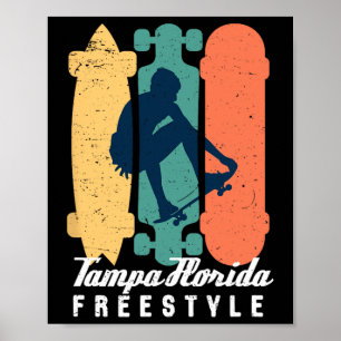 Poster Garoto Skate Tampa Flórida Vintage Retro Rua Skat