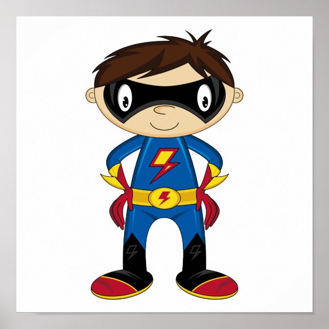 Póster Garoto Super Herói Bonito (Frente)