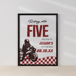 Poster Garotos 5 Motocross Dirt Bike Aniversário