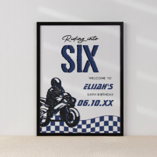 Poster Garotos 6 Motocross Dirt Bike Aniversário