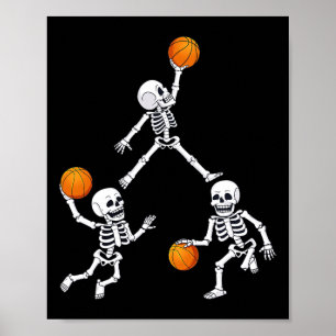 Poster Garotos De Bolhas De Halloween Skeleton Dunking