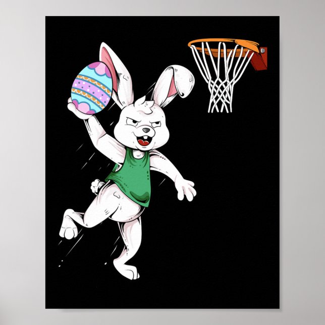 Poster Garotos felzs pascoa Bunny Dunk Basball East (Frente)