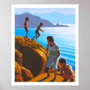 Poster Garotos gregos nas Rochas