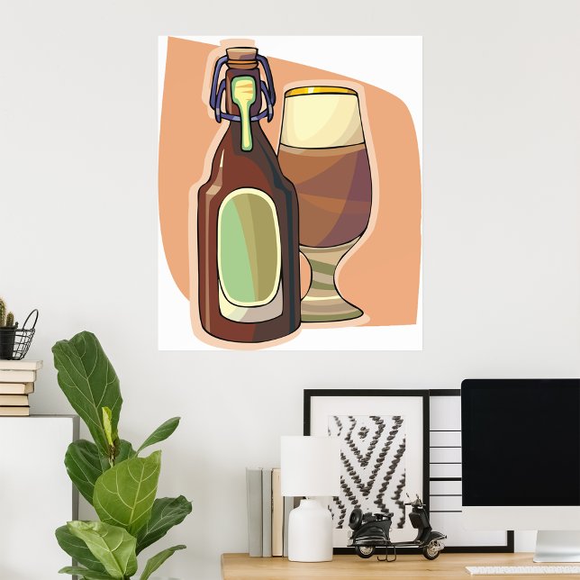 Poster Garrafa de cerveja artesanato e cervejaria de vidr (Criador carregado)