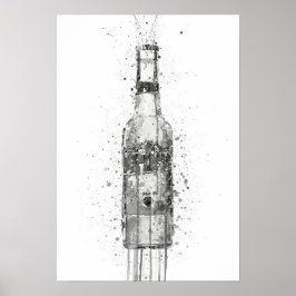 Poster Garrafa de Cerveja Aztec Gold Grey