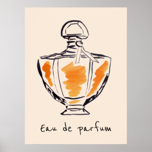 Poster Garrafa de perfume do Eau de parfum Francês