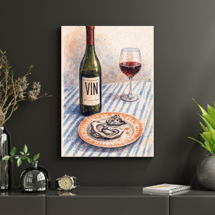 Poster Garrafa de Vinho e Arte de Parede de Vidro Impress