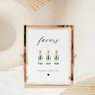 Poster Garrafa Mini Champagne Script Moderno Elegante
