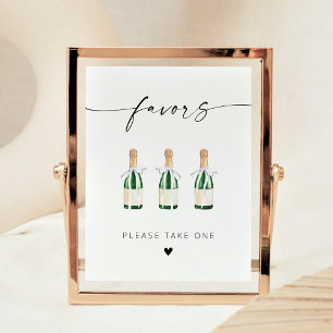 Poster Garrafa Mini Champanhe Moderna Letra Elegante