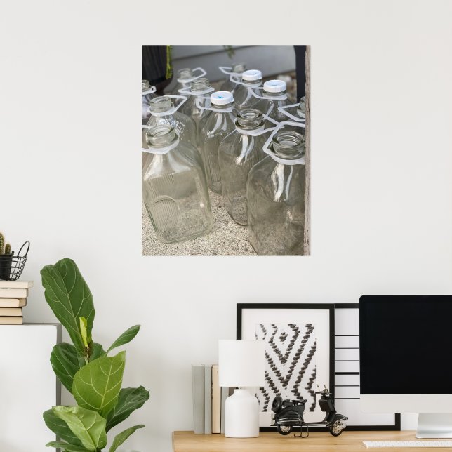 Poster Garrafas de leite (Escritório em casa)