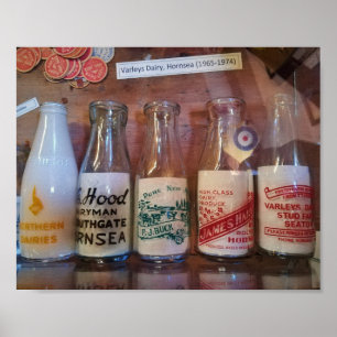 Poster Garrafas De Leite Vintage Por Vezes Inexistentes