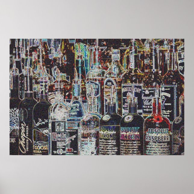 Póster Garrafas de líquido (Frente)