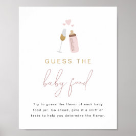 Poster Garrafas Rosa ANDI Adivinham O Jogo Da Comida Bebê