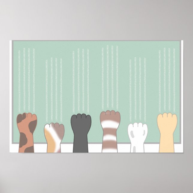 Poster Garras de gato fofas que deixam arranhões. (Frente)