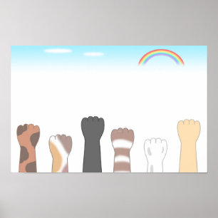 Poster Garras de gato fofas que deixam arranhões.