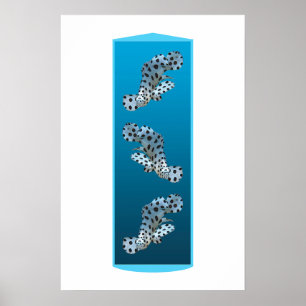 Poster Garroupa Jovem - Design com fundo azul gradiente