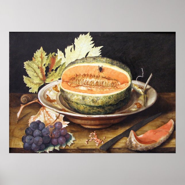 Poster Garzoni - Natureza Morta Com Uvas E Um Caracol 164 (Frente)
