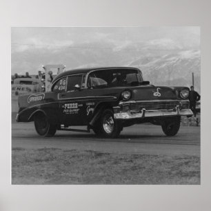 Póster gasser chevy da imagem 57 do vintage