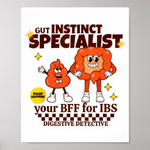 Poster Gastroenterologista Presente Retro Intestino Ibs G