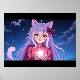 Poster Gata Anime Fofa