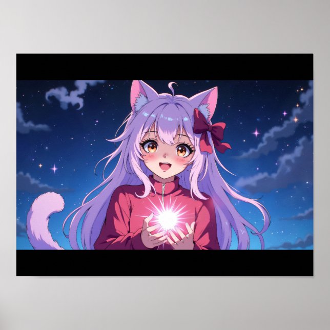 Poster Gata Anime Fofa (Frente)