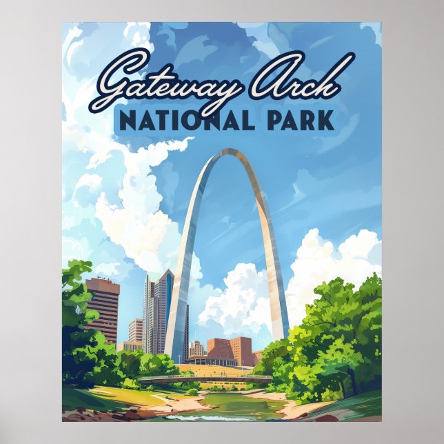 Poster Gateway Arch National Park Rua do Missouri Louis R (Frente)