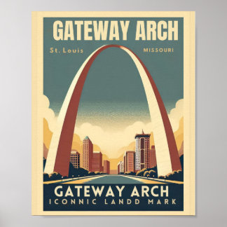Poster Gateway Arch - Rua Louis, Missouri