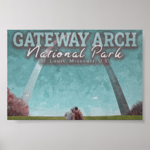 POSTER GATEWAY ARCH - RUA LOUIS MISSOURI