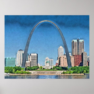 Poster Gateway Arch, Rua Louis, Missouri