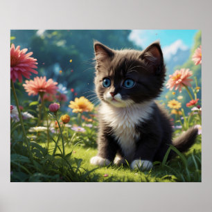 Poster *~*  Gatinha 5:4 Gato Fêmea Doce Tuxedo
