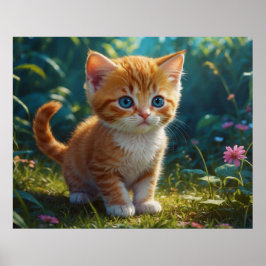 Poster *~* Gatinho AP68 5:4 Fluffy ORANGE Feline Kitten