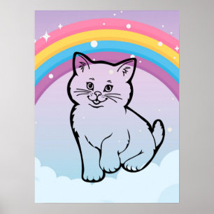 Poster gatinho arco-íris