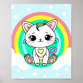 Poster Gatinho arco-íris