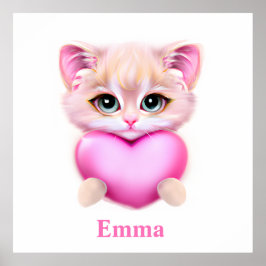 Poster Gatinho-Bebê Rosa-Gelado