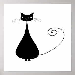Poster Gatinho branco preto 4