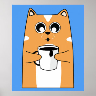 Poster Gatinho com fio de café