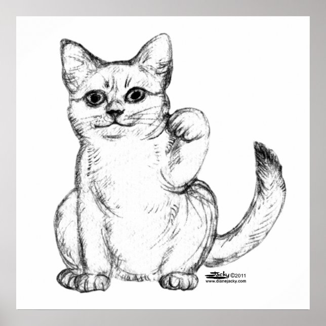 Poster Gatinho Convidativo Maneki Neko (Frente)