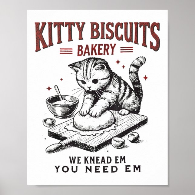 Poster Gatinho De Cabeça De Gato, Biscoitos. (Frente)