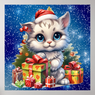 Poster Gatinho de Natal