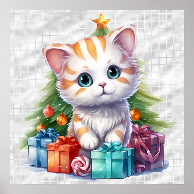 Poster Gatinho de Natal (Frente)