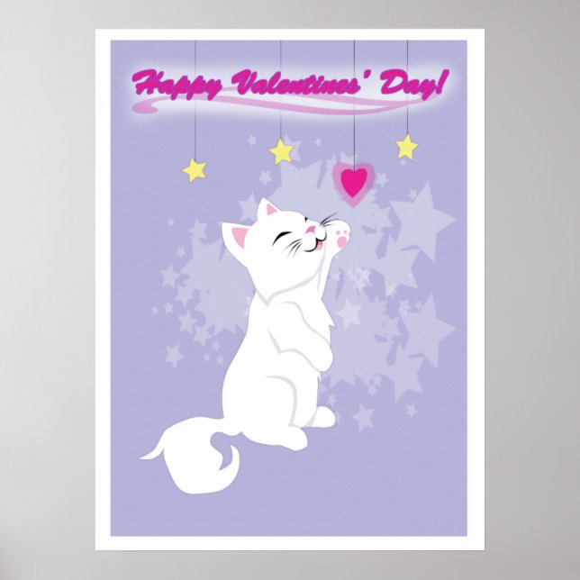 Póster Gatinho Dia de os namorados (Frente)