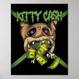 Poster Gatinho Dinheiro Grafite