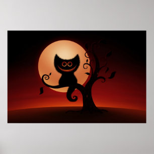 Póster Gatinho do Dia das Bruxas