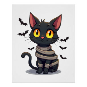 Póster Gatinho do Gato Múmia Halloween