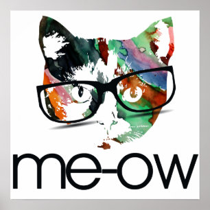 Póster Gatinho do hipster Meow